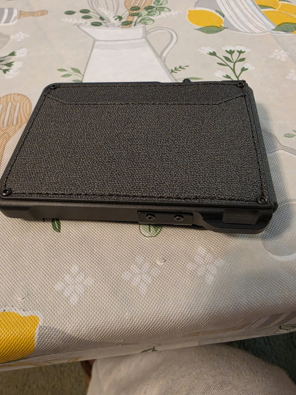 Sleek Minimalist Magnetic Black Denim Card Holder Wallet